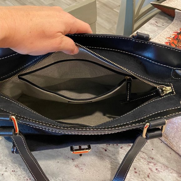 Black DB Signature Material/Leather Trim Handbag - Picture 5 of 6